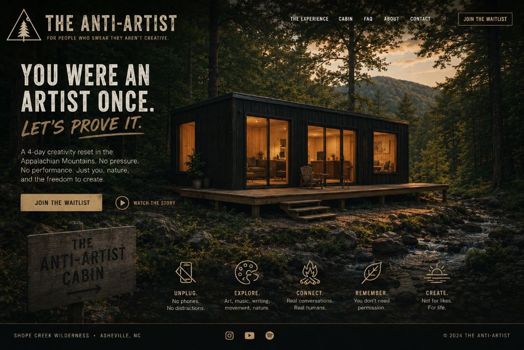 The Anti-Artist Cabin - Creative Retreat in the Appalachian Mountains